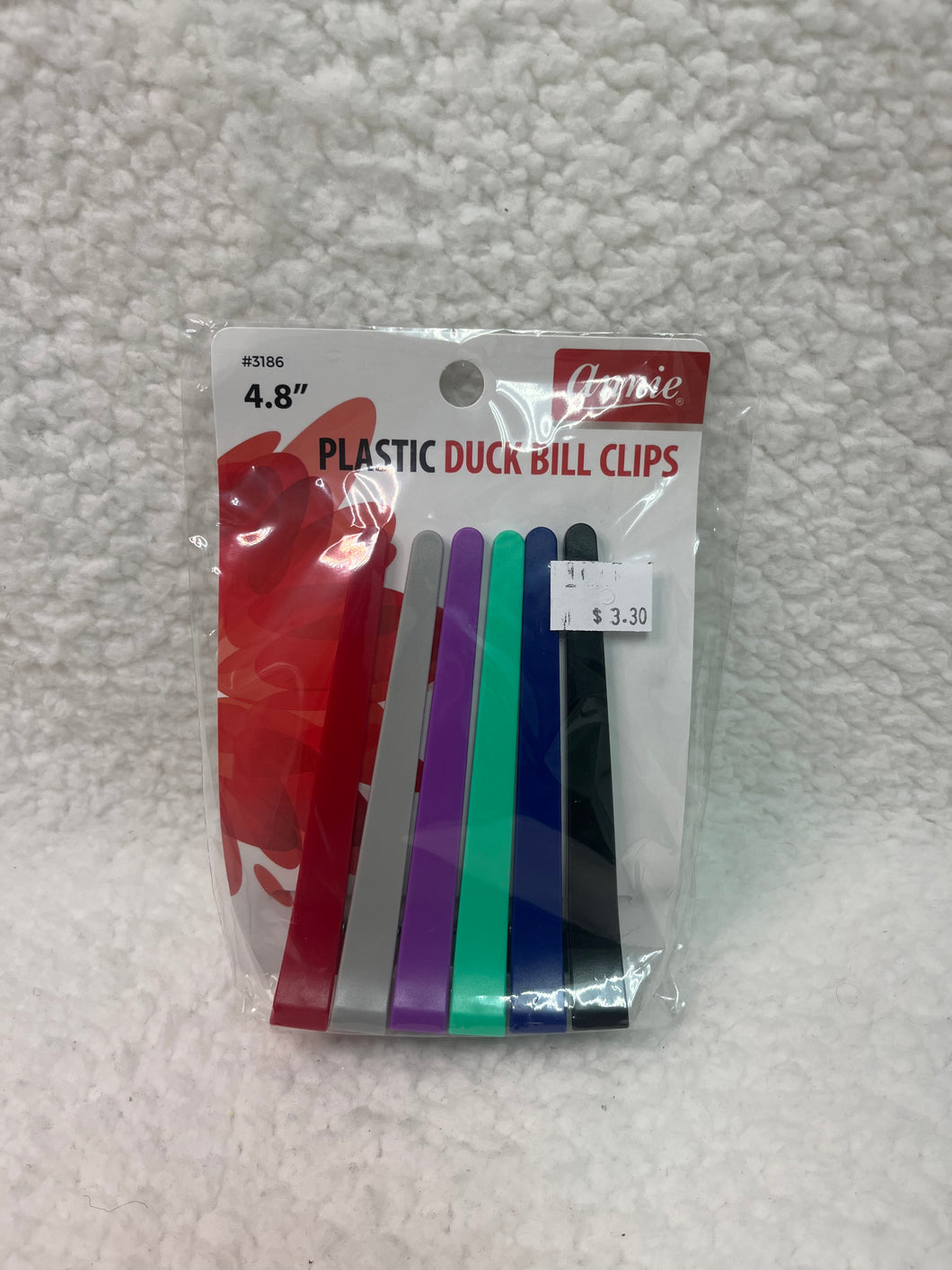 Plastic multi color duck clips 6pck